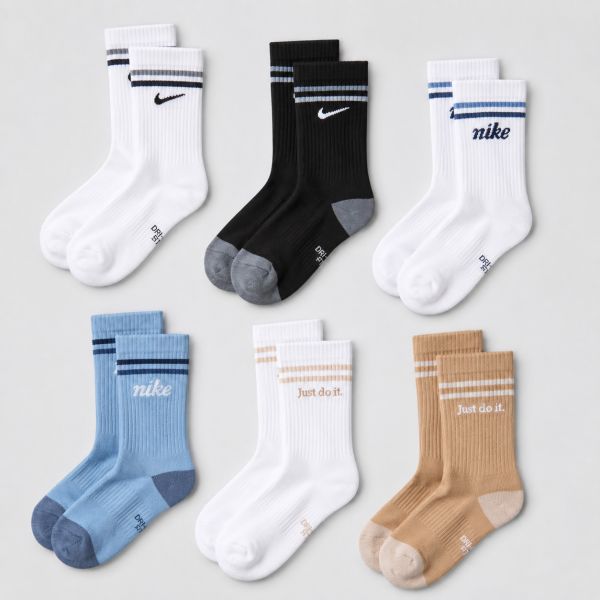 Nike Everyday Cushioned Kids Crew Socks x 6 IV6017-901