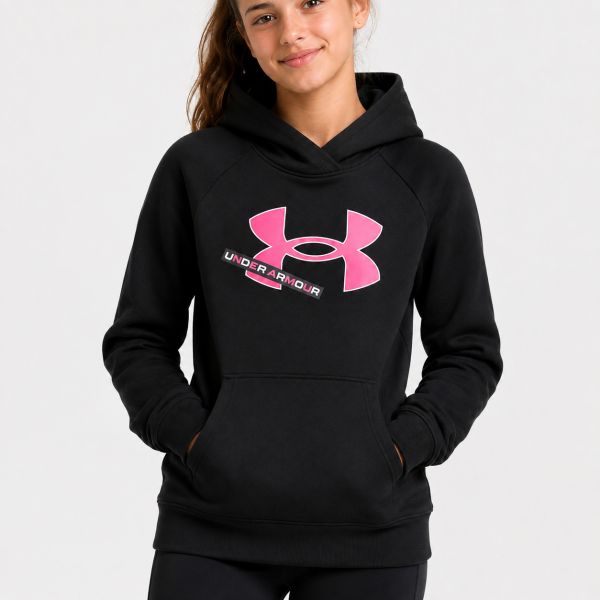 Under Armour Girl's Rival Fleece Logo Hoodie 1366046-001
