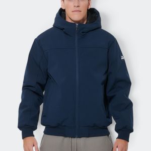 Body Action Men's Hooded Bomber Jacket
